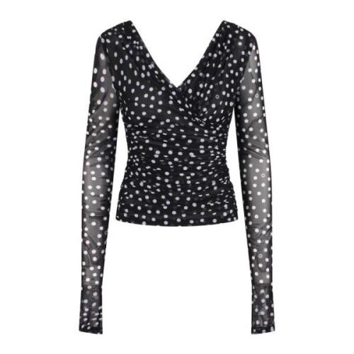 Polka-dot tule top Dolce & Gabbana , Black , Dames