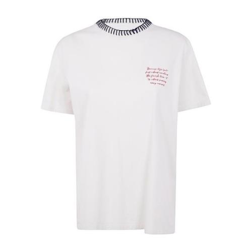 Geborduurd Journey Regular T-shirt Golden Goose , White , Dames