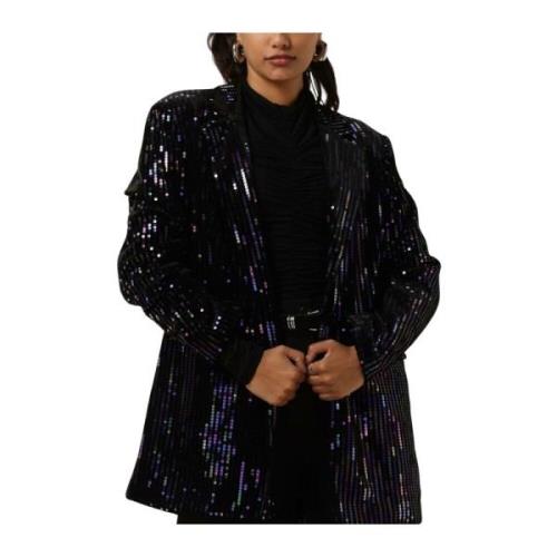 Paillet Lang Blazer Velvet Y.a.s , Black , Dames