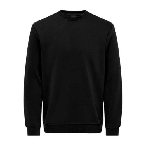 Heren Crew Neck Sweatshirt Only & Sons , Black , Heren