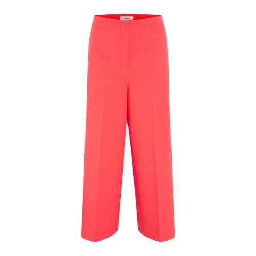 Cropped Wide Leg Pants Hot  Soaked in Luxury , Red , Dames