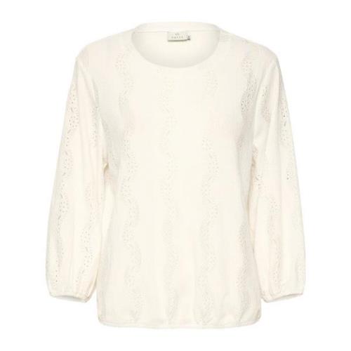 Vrouwelijk T-shirt met pofmouwen Kaffe , White , Dames