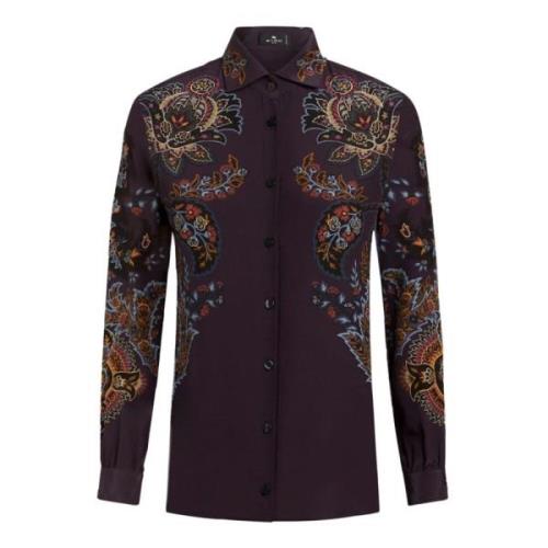 Bloemen Paisley Print Zijden Overhemd Etro , Multicolor , Dames