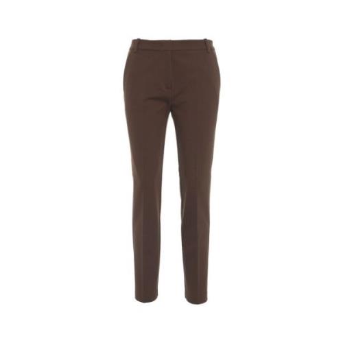 Geknipte Chino Broek met Haaksluiting Pinko , Brown , Dames