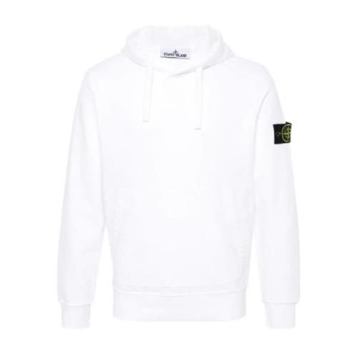 Stijlvolle Felpa Hoodie voor Mannen Stone Island , White , Heren