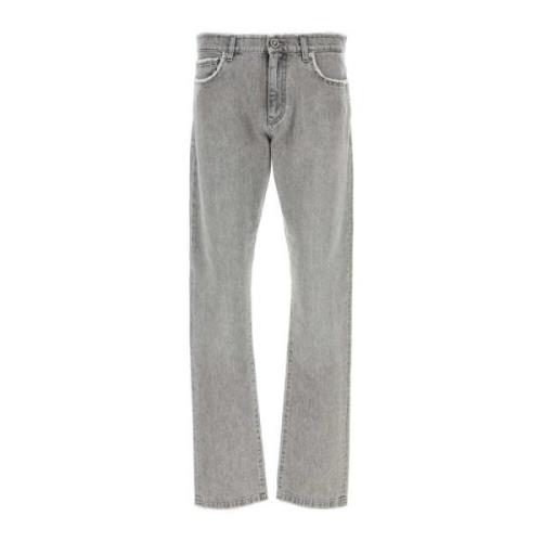 Stijlvolle Grijze Denim Jeans Versace , Gray , Heren