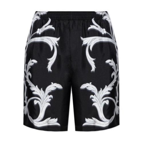 Zijden shorts Versace , Black , Heren