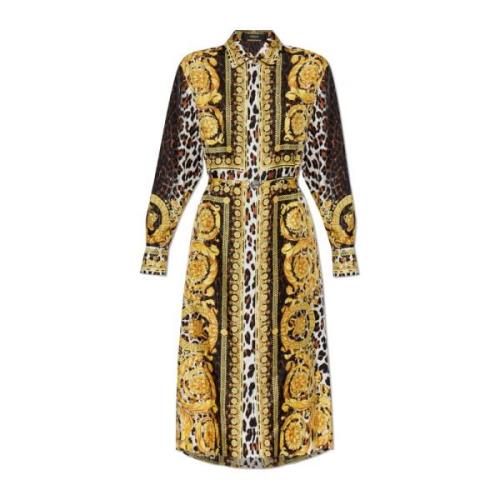 Zijden jurk Versace , Multicolor , Dames