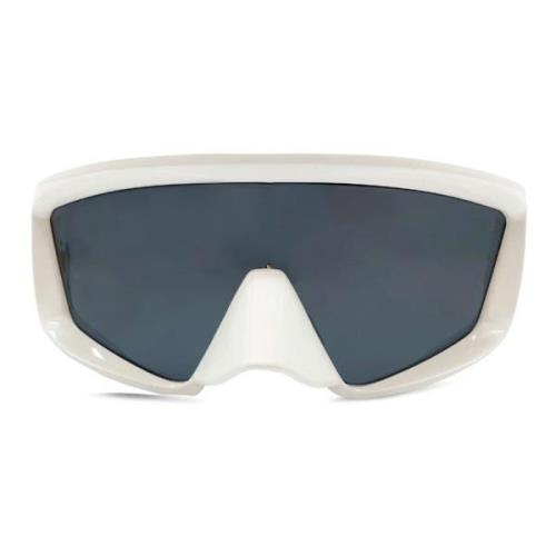 Witte Masker Zonnebril met Donkergrijze Lens Balmain , White , Heren