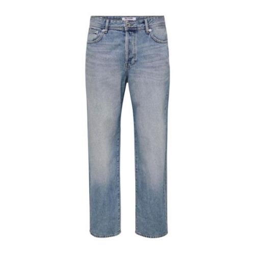 Straight Jeans Only & Sons , Blue , Heren