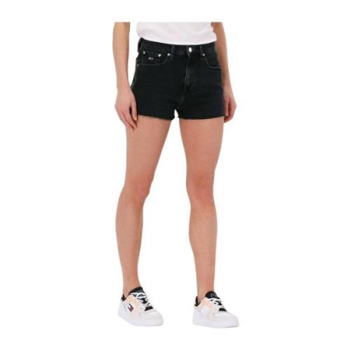 Dames Hotpant Shorts Zwart Tommy Jeans , Black , Dames