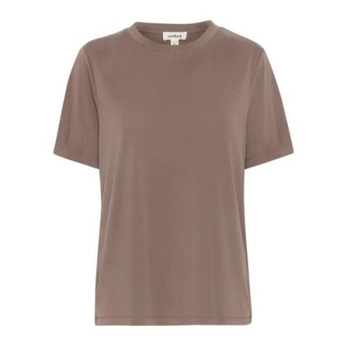 Losse Fit Tee Top Morel Soaked in Luxury , Brown , Dames