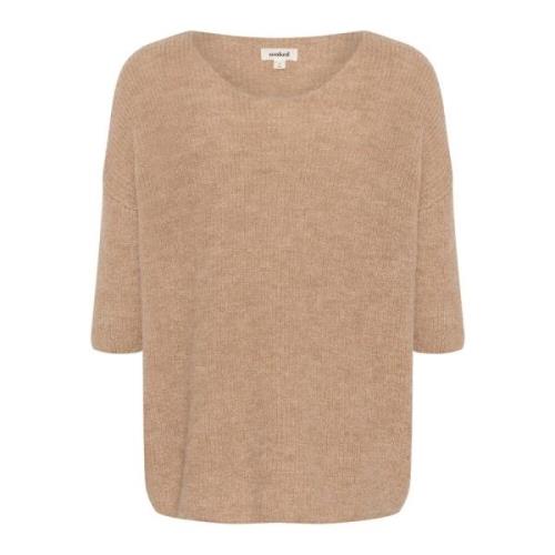 Relaxte Silhouet 3/4 Mouw Jumper Soaked in Luxury , Brown , Dames