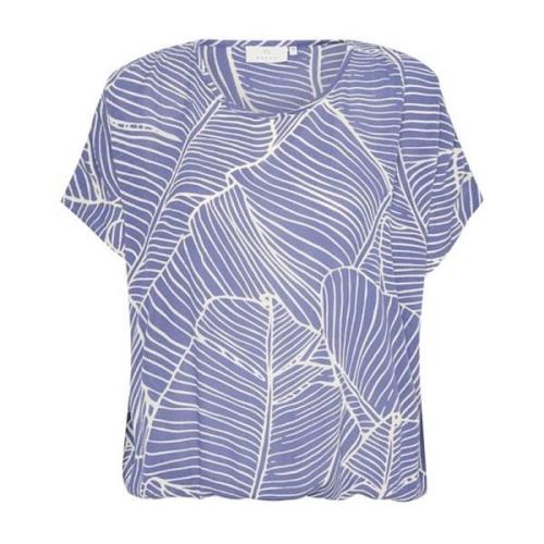 Gedrukte Top & T-Shirt Indigo Blue/Turtledove Leaf Kaffe , Blue , Dame...