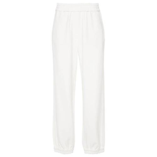 Witte Jersey Track Broek Elastische Taille Brunello Cucinelli , White ...