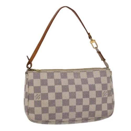 Pre-owned Canvas clutches Louis Vuitton Vintage , White , Dames