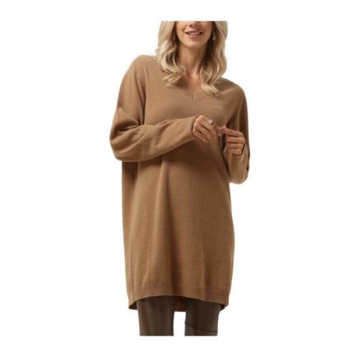 Mini Jurk Kameel Kleur Semicouture , Brown , Dames