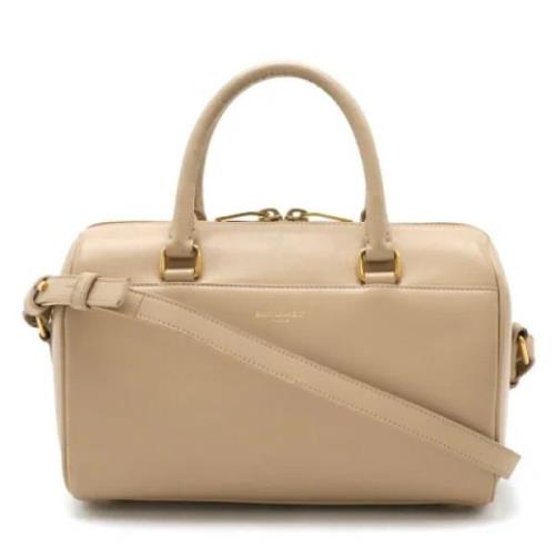 Pre-owned Leather handbags Yves Saint Laurent Vintage , Beige , Dames