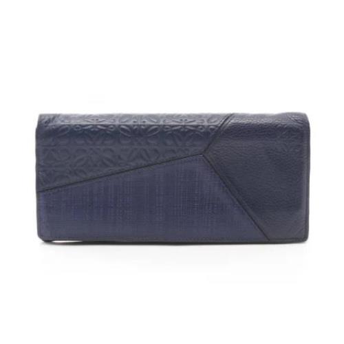 Pre-owned Leather wallets Loewe Pre-owned , Blue , Dames