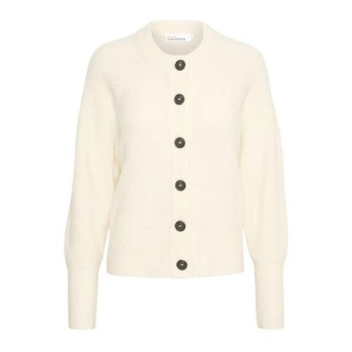 Korte Cardigan met Knoopsluiting Karen by Simonsen , Beige , Dames