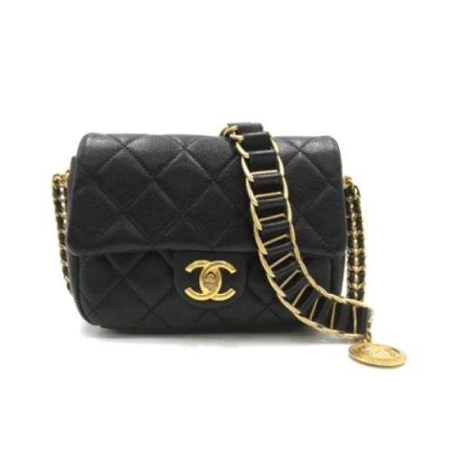 Pre-owned Leather chanel-bags Chanel Vintage , Black , Dames