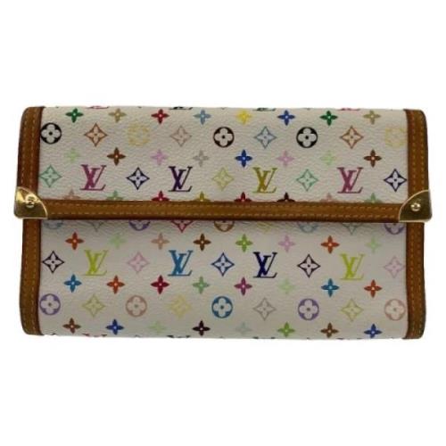 Pre-owned Canvas wallets Louis Vuitton Vintage , White , Dames