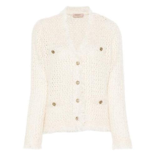 Oude Witte Jas Twinset , Beige , Dames