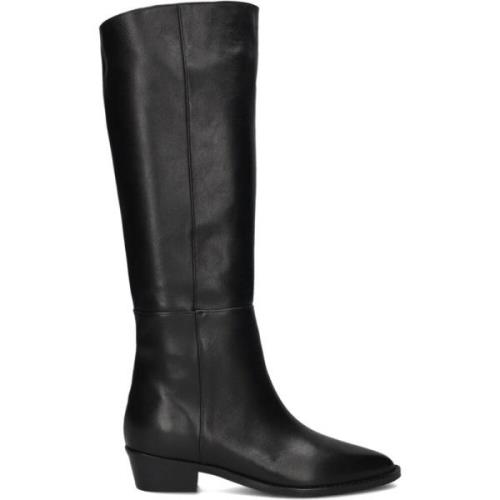 Zwarte Leren Hoge Laarzen Notre-v , Black , Dames