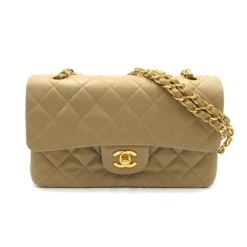 Pre-owned Leather chanel-bags Chanel Vintage , Beige , Dames