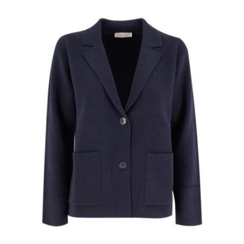 Elegante Gebreide Blazer met Reverskraag Le Tricot Perugia , Blue , Da...