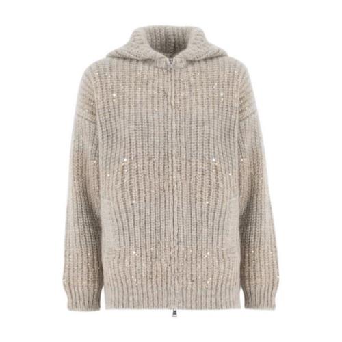 Paillet Hoodie Panicale , Beige , Dames