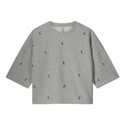 Versierde Boxy Sweatshirt Sweater Grijs Summum Woman , Gray , Dames