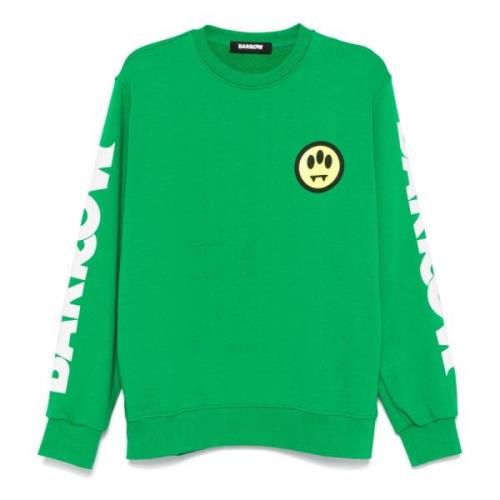 Groene Crewneck Sweatshirt met Smile Logo Barrow , Green , Heren