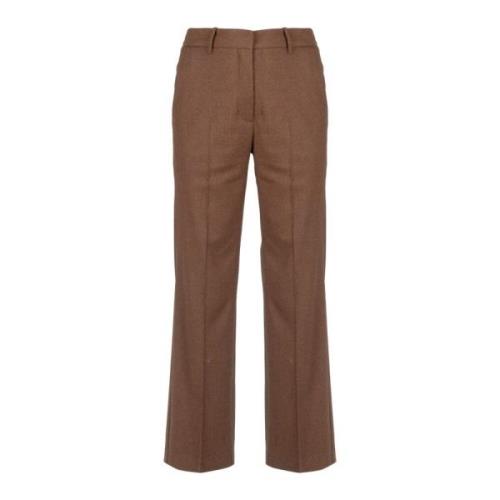 Wollen Rechte Pijp Broek Alysi , Brown , Dames