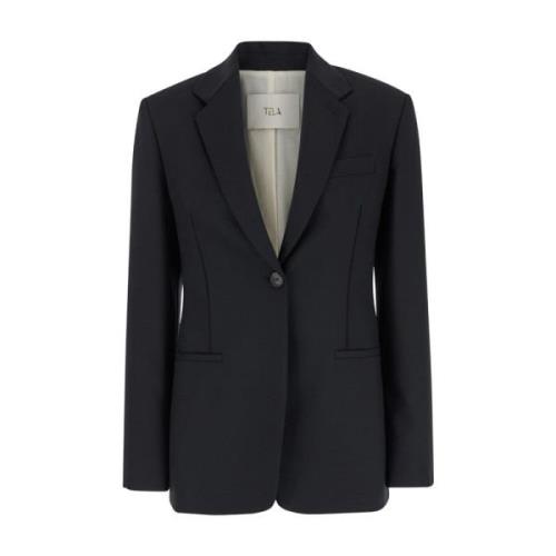 Zwart Blazer Jas Tela , Black , Dames