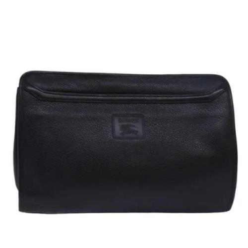 Pre-owned Leather clutches Burberry Vintage , Black , Dames