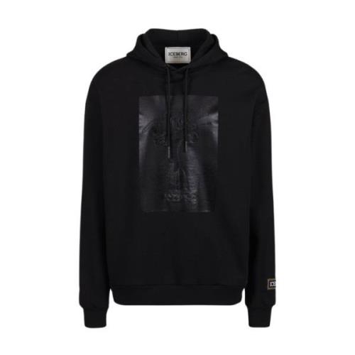 Zwarte Hoodies Stijlvol Model Iceberg , Black , Heren