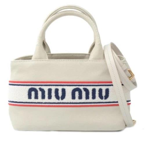 Pre-owned Canvas handbags Miu Miu Pre-owned , White , Dames