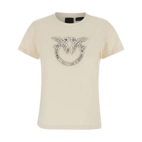 Quentin T-shirt Collectie Pinko , Beige , Dames