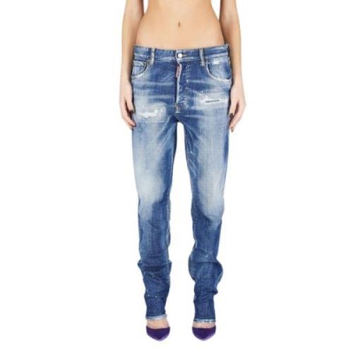 Straight Jeans Model 642 Dsquared2 , Blue , Dames