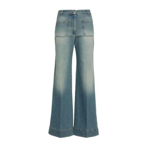 Blauwe Jeans Damesmode Aw24 Victoria Beckham , Blue , Dames