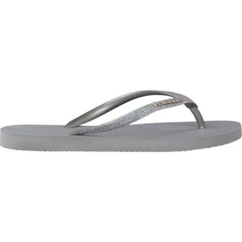 Glitter Slim Slippers Havaianas , Gray , Dames