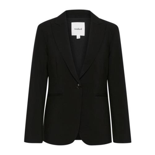 Korte Zwarte Blazer Jas Soaked in Luxury , Black , Dames