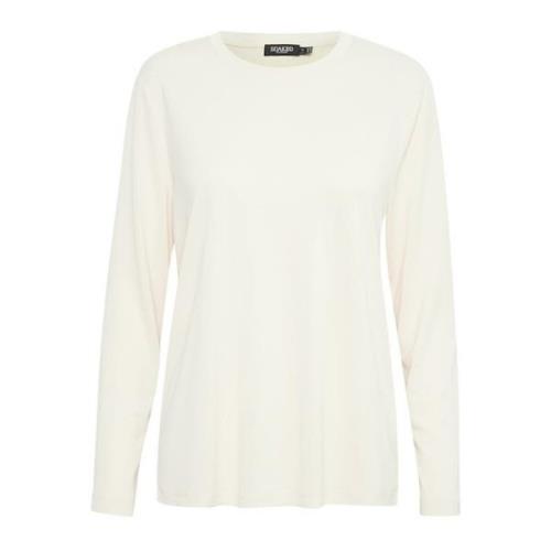 Losvallende Longsleeve Top Gebroken Wit Soaked in Luxury , White , Dam...