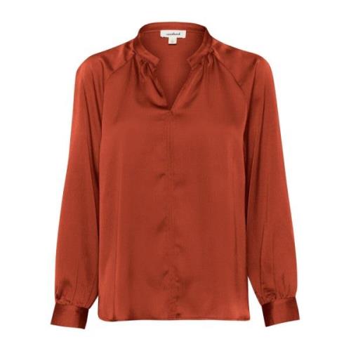 Elegante Siloana Blouse in Russet Brown Soaked in Luxury , Brown , Dam...