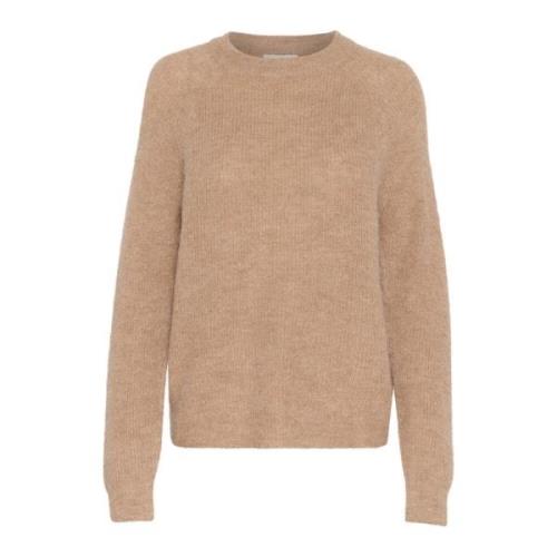 Raglan Pullover Gebreid Burro Soaked in Luxury , Brown , Dames