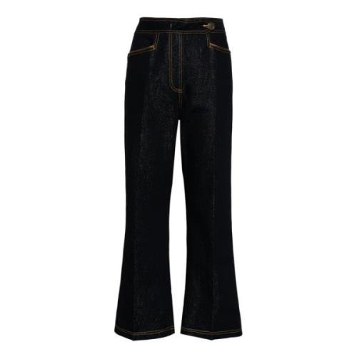 Blauwe Cropped Pegaso Jeans Etro , Blue , Dames