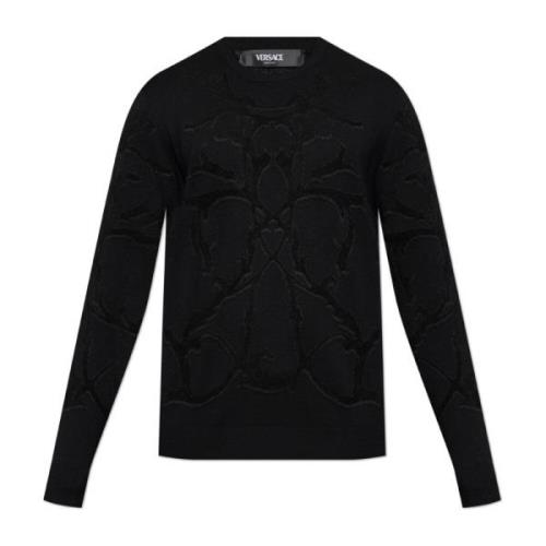 Crew Neck Sweater Versace , Black , Heren