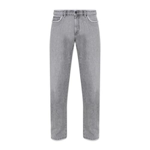 Jeans met licht toelopende pijpen Versace , Gray , Heren