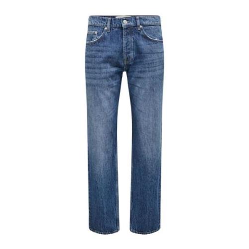 Slim Fit Casual Broek Only & Sons , Blue , Heren